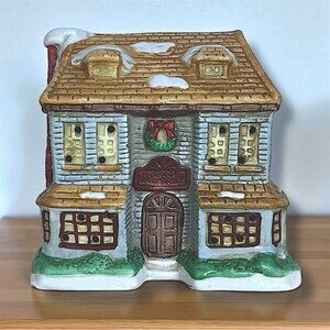 Vintage 1991 Holiday Village Scrooge and Marley Porcelain Christmas House Decor